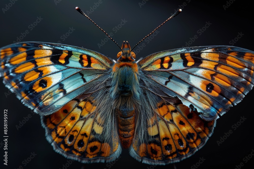Butterfly with Orange and Blue Wings Butterfly with Orange and Blue Wings