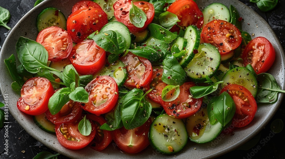 Fresh salad flying to bowl in super slow motion. Fresh salad flying to bowl in super slow motion.
