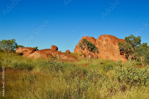 A view of the Devils Marbles in the Northern Territory of Australia. photo