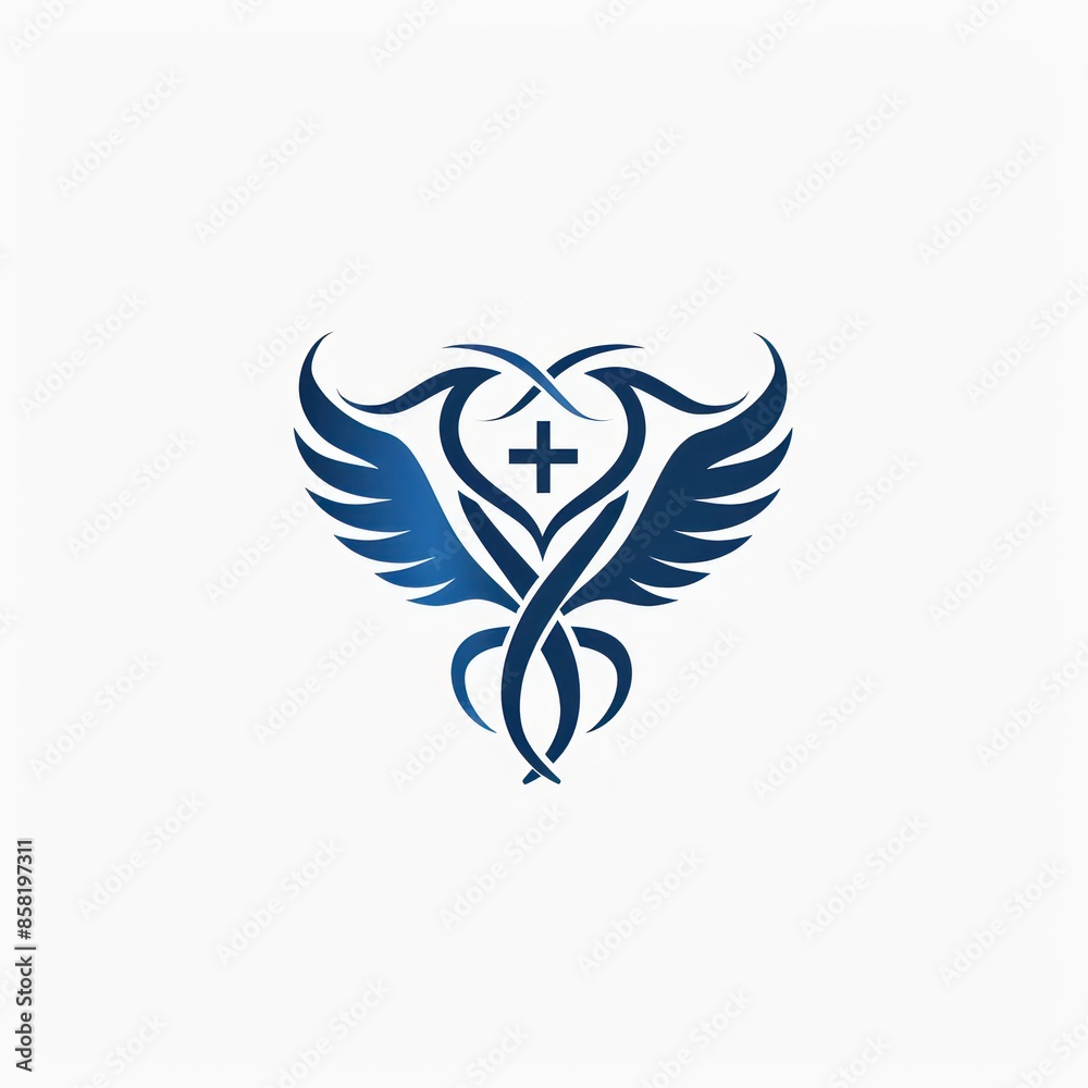 Abstract Heart with Wings and a Cross Abstract Heart with Wings and a Cross