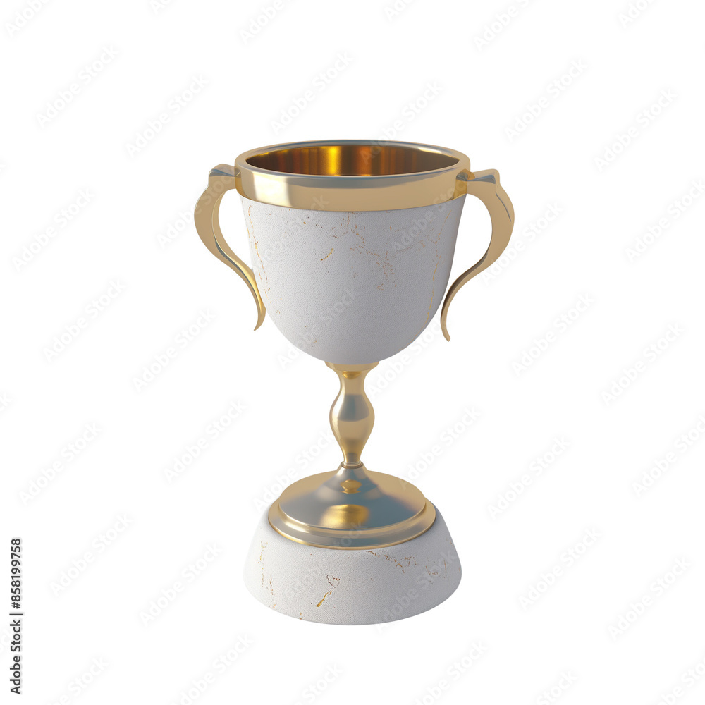 Elegant white and gold trophy cup, symbolizing excellence and achievement, perfect for awards and recognition events. Elegant white and gold trophy cup, symbolizing excellence and achievement, perfect for awards and recognition events.