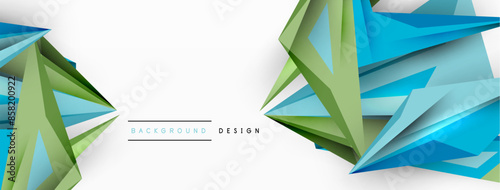 Minimal geometric abstract background. Low poly dynamic triangle design. Trendy techno business template for wallpaper, banner, background or landing