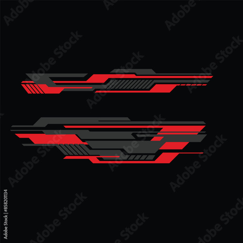 black car body wrap livery decal design vector. modern car stickers
