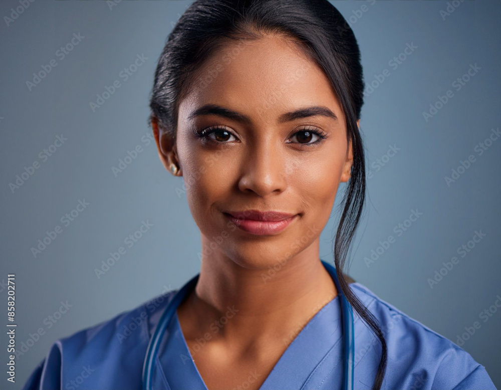 Studio Portrait of a Female Healthcare Professional in Uniform Studio Portrait of a Female Healthcare Professional in Uniform