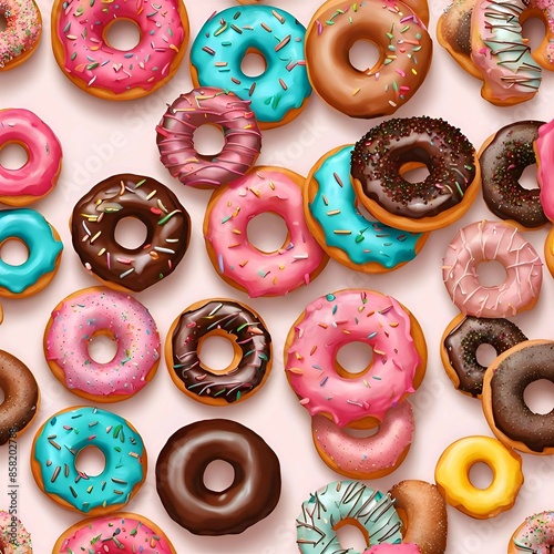 donuts on white background