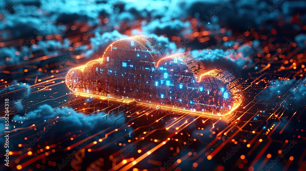 Abstract multi-layered cloud security systems visualized in dynamic and dramatic compositions, leaving ample space for additional text. illustration images Abstract multi-layered cloud security systems visualized in dynamic and dramatic compositions, leaving ample space for additional text. illustration images