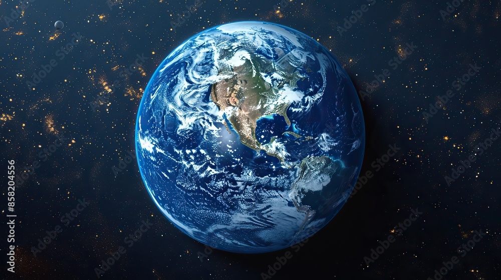 Obraz premium 3D model High-res map of Australia and Earth, with topography and geographic details. illustration images