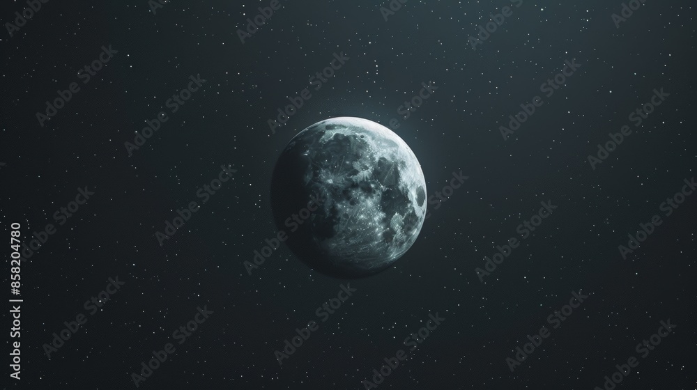 Minimalist Vector Illustration of Lunar Eclipse with Moon in Earth's Shadow and Starry Background Minimalist Vector Illustration of Lunar Eclipse with Moon in Earth's Shadow and Starry Background