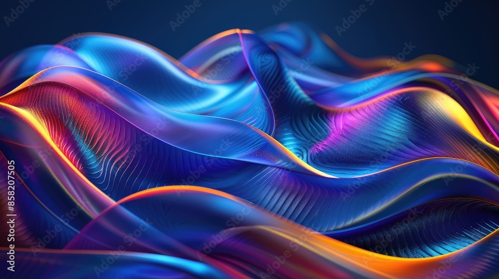 3D abstract blue light background with flowing waves and a touch of rainbow colors, creating a dynamic and vibrant effect 3D abstract blue light background with flowing waves and a touch of rainbow colors, creating a dynamic and vibrant effect