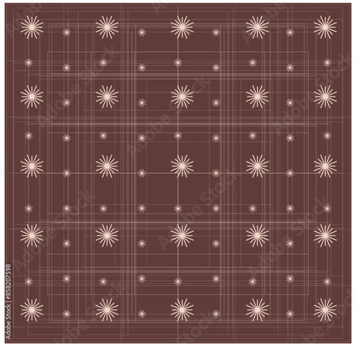 cloth pattern design, Abstract background material combined with stars and diagonal lines, vector illustration, Christmas seamless pattern.