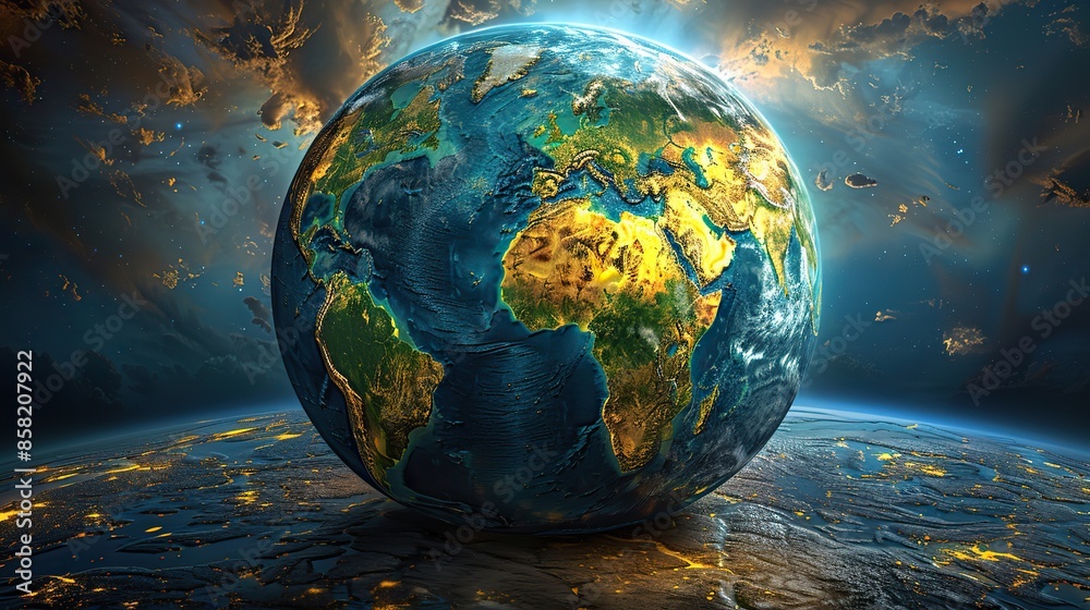 High-resolution physical world map with a flattened view of Earth geography and topography, rendered in 3D. illustration images High-resolution physical world map with a flattened view of Earth geography and topography, rendered in 3D. illustration images
