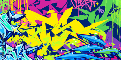 Modern Abstract Hip Hop Urban Street Art Graffiti Style Vector Illustration Background Template