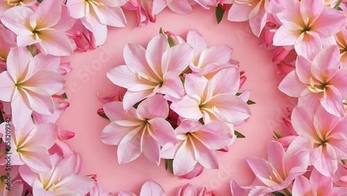 Beautiful pink alstroemeria flowers on a pink background place