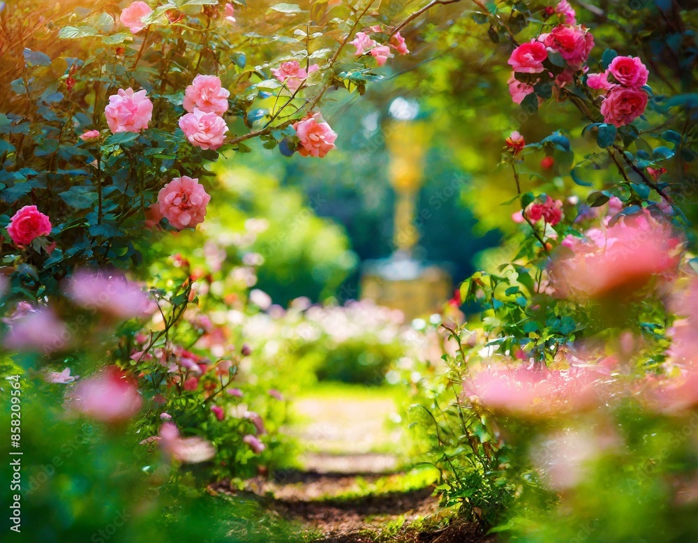 Naklejka premium Ogród różany tło