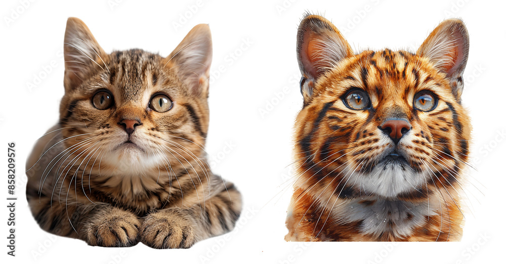 Bengal cat isolated on transparent background
