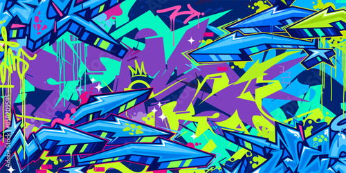 Modern Abstract Hip Hop Urban Street Art Graffiti Style Vector Illustration Background Template