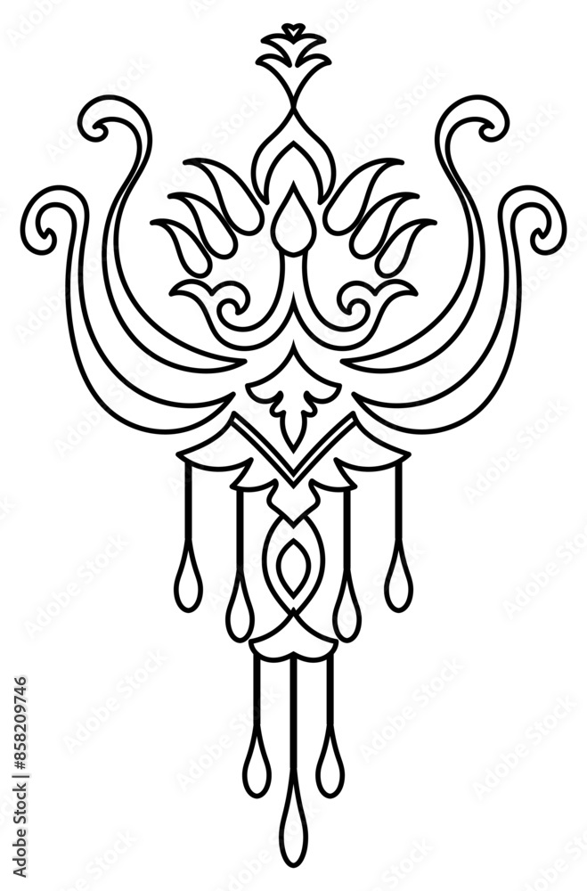 Graphic elements abstract black lines For assembling fabric patterns and producing carpets Graphic elements abstract black lines For assembling fabric patterns and producing carpets