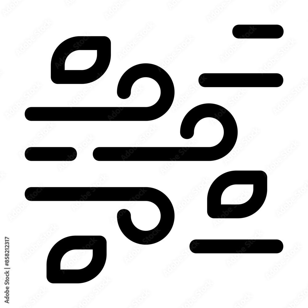 Wind Line Icon Vector Wind Line Icon Vector