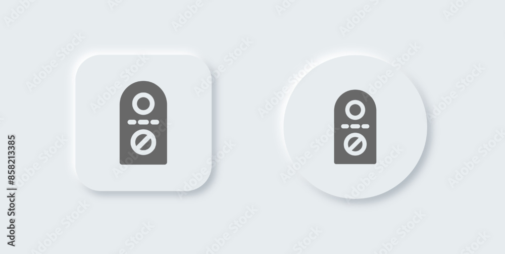 Do not disturb solid icon in neomorphic design style. Private signs vector illustration. Do not disturb solid icon in neomorphic design style. Private signs vector illustration.