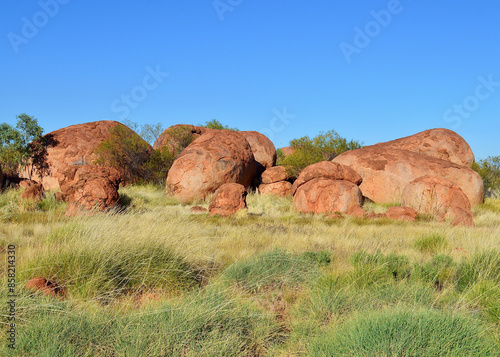 A view of the Devils Marbles in the Red Heart of Australia. photo