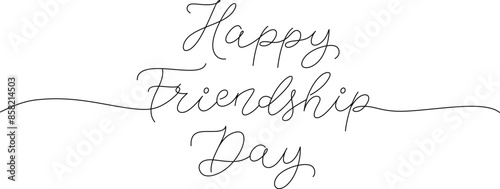 Happy friendship day handwritten lettering vector