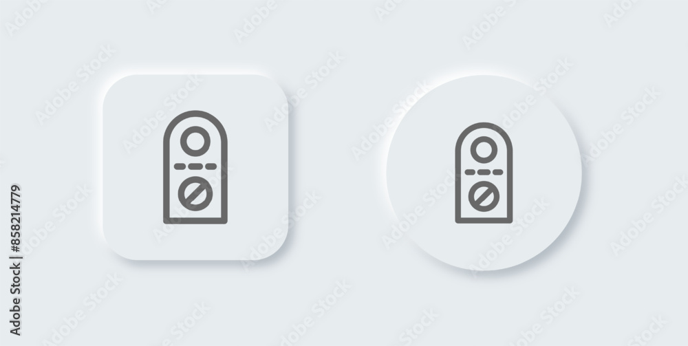Do not disturb line icon in neomorphic design style. Private signs vector illustration. Do not disturb line icon in neomorphic design style. Private signs vector illustration.