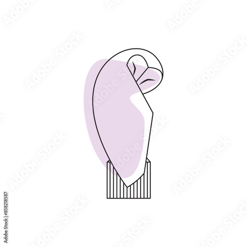 Outline drawing of an owl, vector illustration. Tattoo or logo concept.