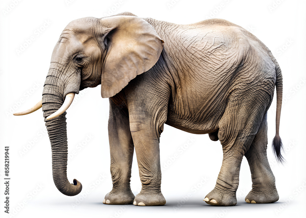 Obraz premium Elephant isolated on white background. clipping path
