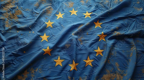 European Union flag in full-page cover design illustration images photo