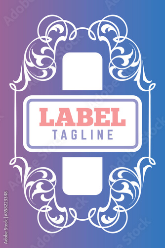 Luxurious engraving with vintage art motifs is suitable for vintage perfume labels