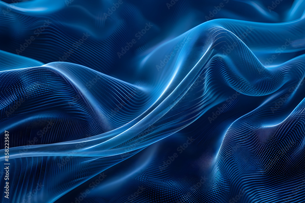 An abstract wave pattern in a futuristic blue hue.
An abstract wave pattern in a futuristic blue hue.