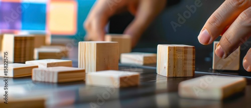 A conceptual illustration of a wooden cube as a foundation for marketing strategy, highlighting the importance of a solid business framework