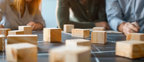 A conceptual illustration of a wooden cube as a foundation for marketing strategy, highlighting the importance of a solid business framework