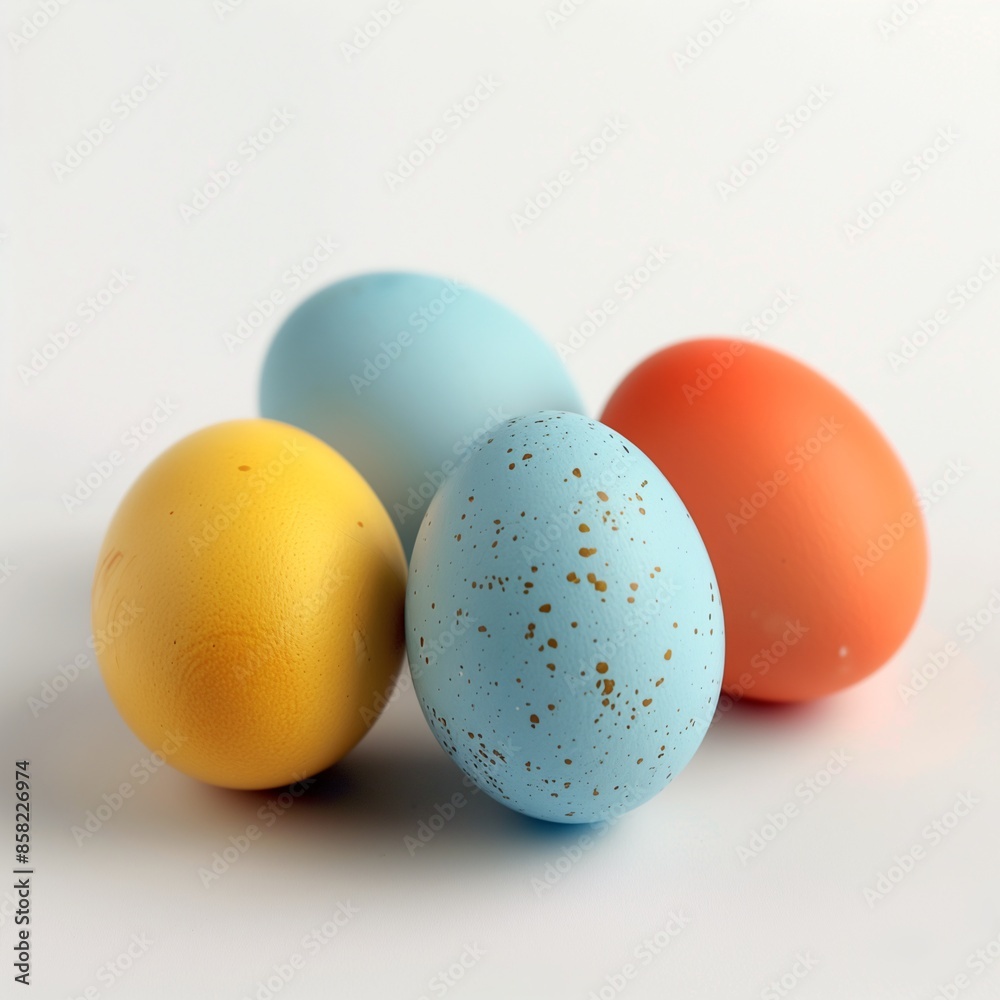 colorful eggs on an isolated white background colorful eggs on an isolated white background