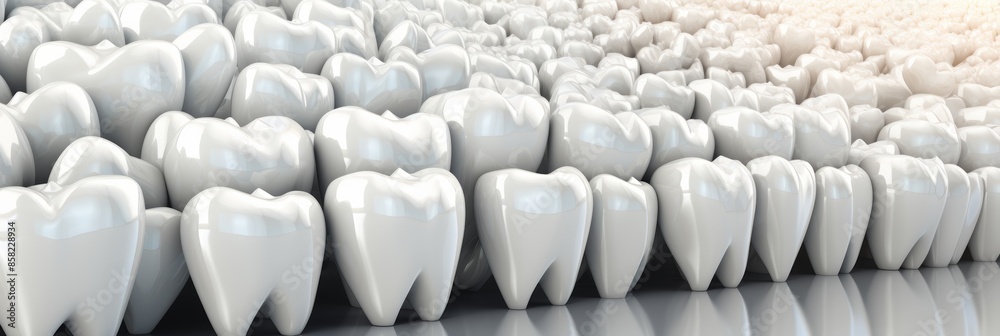Obraz premium 3d zirconia crown on white teeth root background with ample copy space for dental concepts