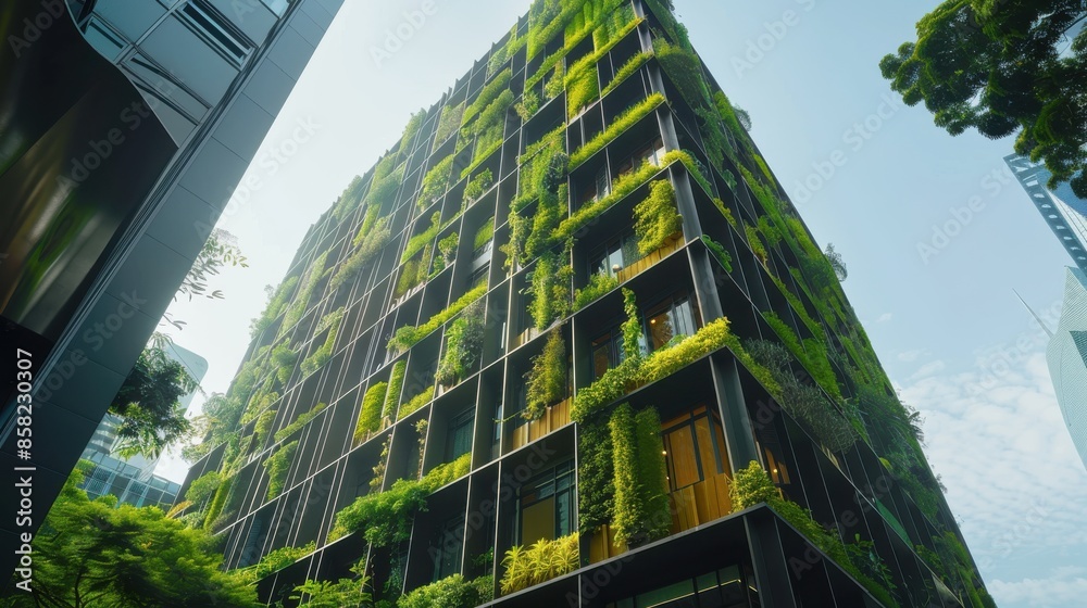 Modern Thai building featuring a vertical garden Modern Thai building featuring a vertical garden