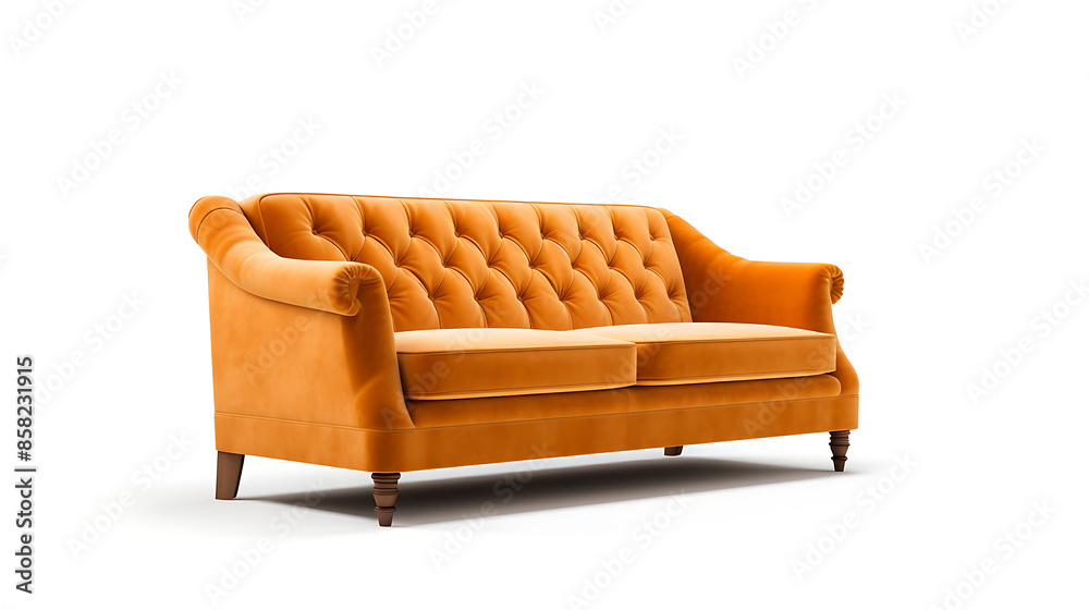 Modern white sofa on a white background. 3d render image.