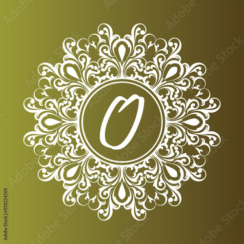 Luxurious decorative letter initials logo decorated with carvings