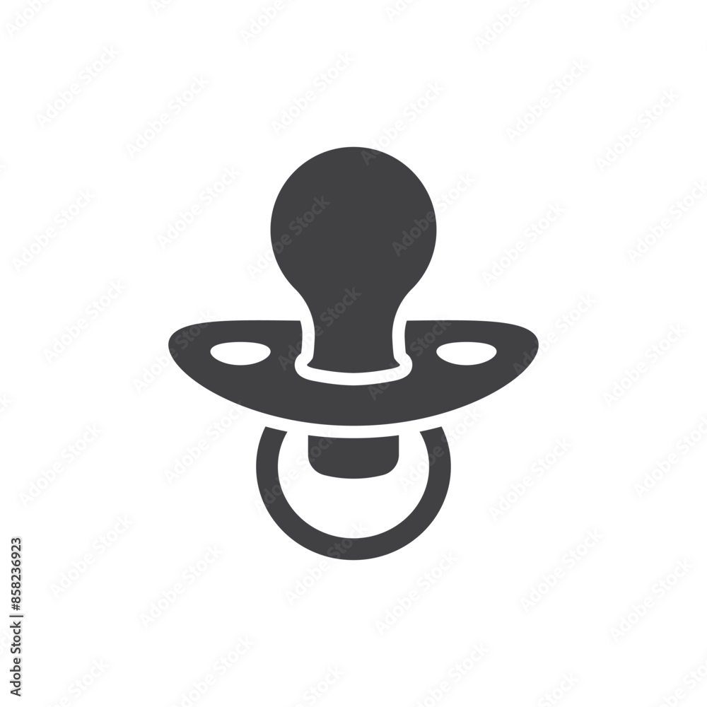 Baby pacifier icon in flat style. Nipple for newborn child vector illustration on isolated background. Soother sign business concept. Baby pacifier icon in flat style. Nipple for newborn child vector illustration on isolated background. Soother sign business concept.