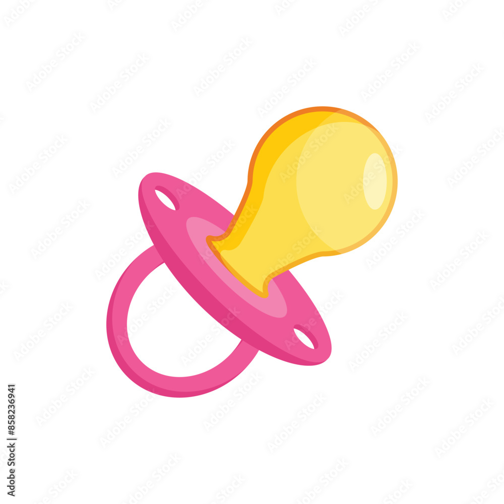 Baby pacifier icon in flat style. Nipple for newborn child vector illustration on isolated background. Soother sign business concept. Baby pacifier icon in flat style. Nipple for newborn child vector illustration on isolated background. Soother sign business concept.