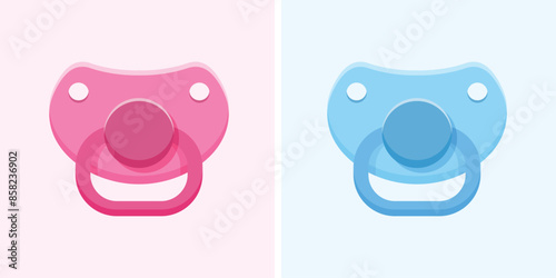 Baby pacifier icon in flat style. Nipple for newborn child vector illustration on isolated background. Soother sign business concept.