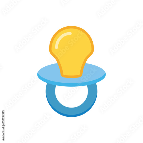 Baby pacifier icon in flat style. Nipple for newborn child vector illustration on isolated background. Soother sign business concept.