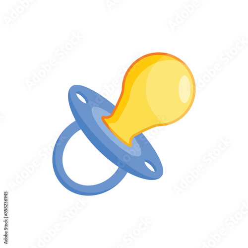 Baby pacifier icon in flat style. Nipple for newborn child vector illustration on isolated background. Soother sign business concept.