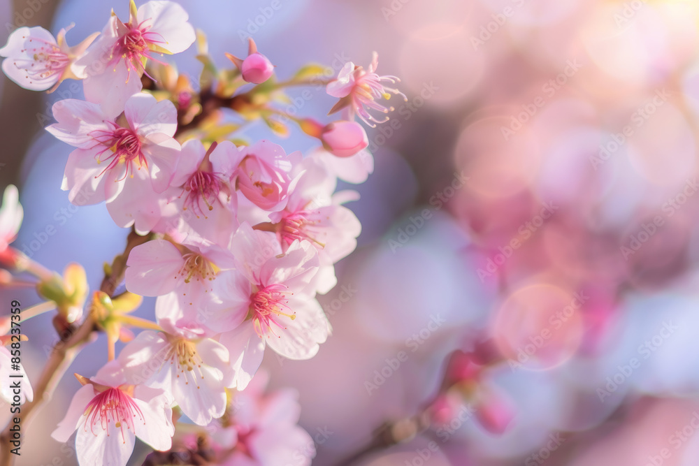 Close Up of Cherry Blossoms in Soft Focus with Pink Bokeh Background Close Up of Cherry Blossoms in Soft Focus with Pink Bokeh Background