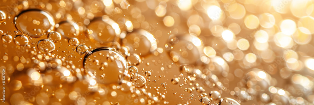 Golden Bubble Abstract Background with Glowing Light Reflections Golden Bubble Abstract Background with Glowing Light Reflections