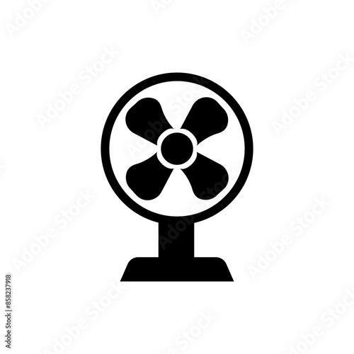 Cooling fan solid icon isolated on white background