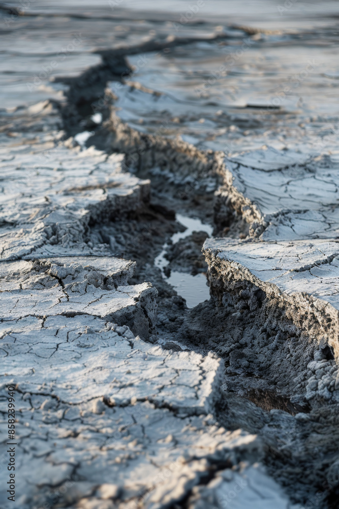 Dramatic Landscape of Cracked Earth Depicting Drought and Climate ...