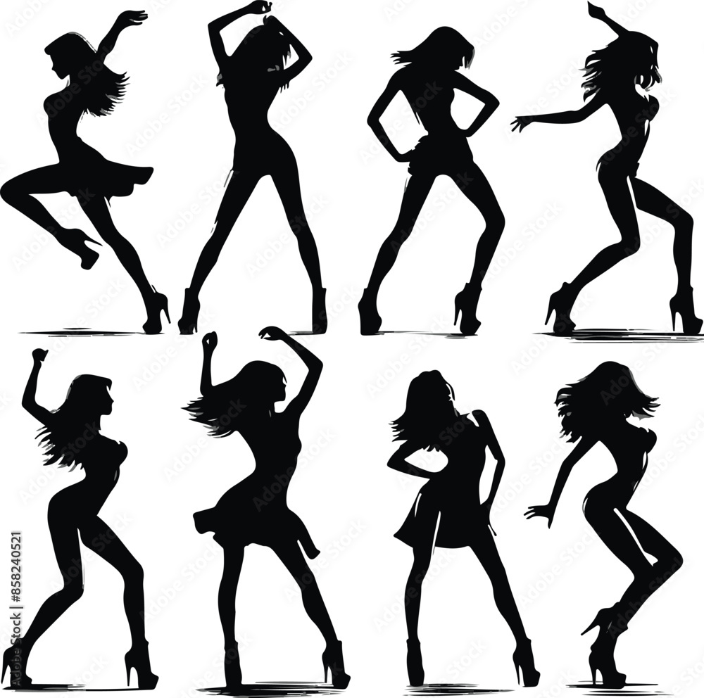 silhouettes of dancing girls silhouettes of dancing girls