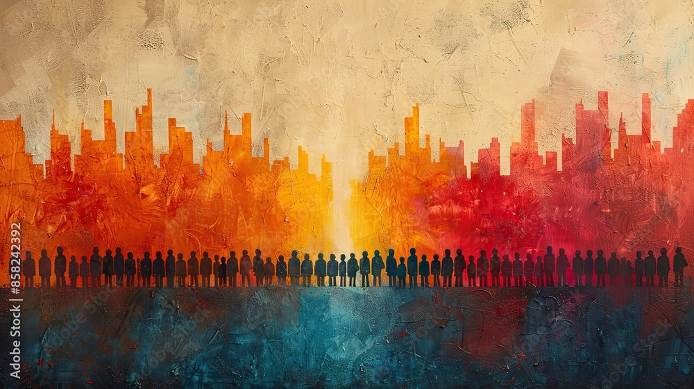 An image of Pentecost depicts a diverse gathering of people united under a blazing display of fire-like tongues. illustration images An image of Pentecost depicts a diverse gathering of people united under a blazing display of fire-like tongues. illustration images