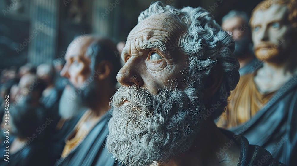 Philosophical minds delve into abstract realms, their thoughts echoing through time's tapestry. illustration images Philosophical minds delve into abstract realms, their thoughts echoing through time's tapestry. illustration images